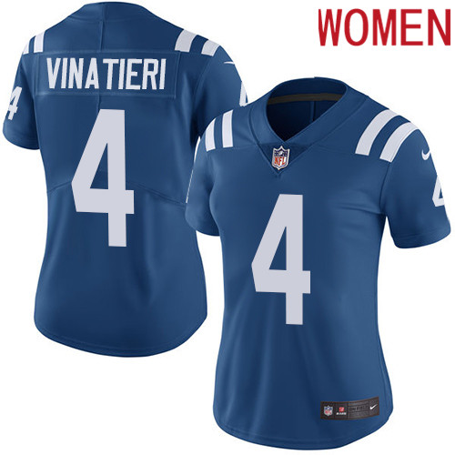 2019 Women Indianapolis Colts #4 Vinatieri blue Nike Vapor Untouchable Limited NFL Jersey->women nfl jersey->Women Jersey